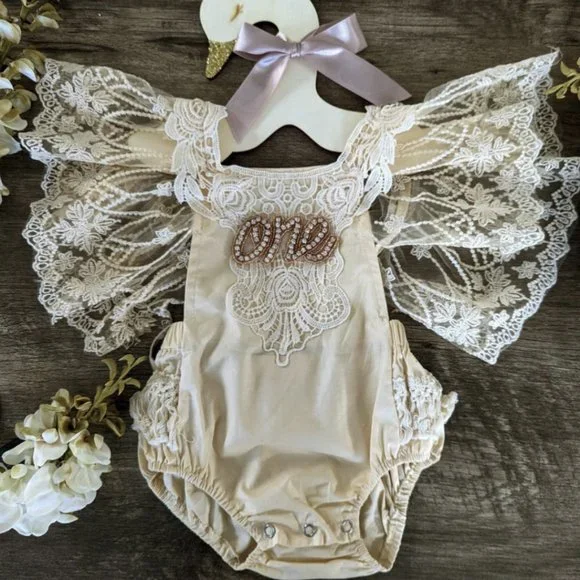 Boutique One Pieces | Boho Smash Cake Birthday Outfit Ivory Dress Cream Clothes Beige Romper Lace | Color: Cream | Size: Various | Massielcl's Closet Boutique One Pieces | Boho Smash Cake Birthday Outfit Ivory Dress Cream Clothes Beige Romper Lace | Color: Cream | Size: Various | Massielcl's Closet